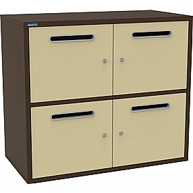 Silverline M:Line 4 Person Metal Postal Lockers - Office Storage