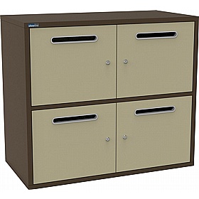 Silverline M:Line 4 Person Metal Postal Lockers - Office Storage