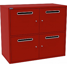 Silverline M:Line 4 Person Metal Postal Lockers - Office Storage