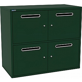 Silverline M:Line 4 Person Metal Postal Lockers - Office Storage