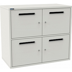 Silverline M:Line 4 Person Metal Postal Lockers - Office Storage