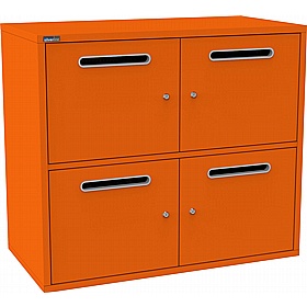 Silverline M:Line 4 Person Metal Postal Lockers - Office Storage