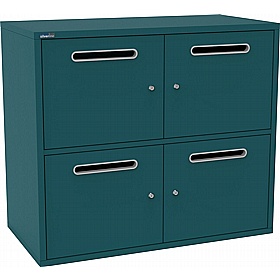 Silverline M:Line 4 Person Metal Postal Lockers - Office Storage