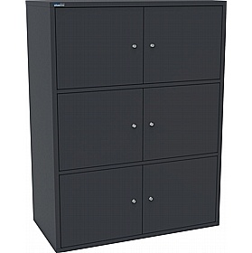 Silverline M:Line 6 Person Metal Personal Lockers - Office Storage