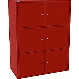 Silverline M:Line 6 Person Metal Personal Lockers - Office Storage