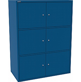 Silverline M:Line 6 Person Metal Personal Lockers - Office Storage