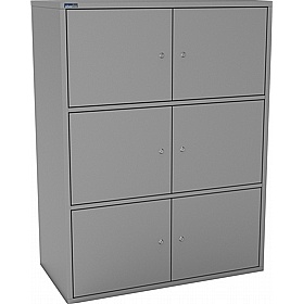 Silverline M:Line 6 Person Metal Personal Lockers - Office Storage