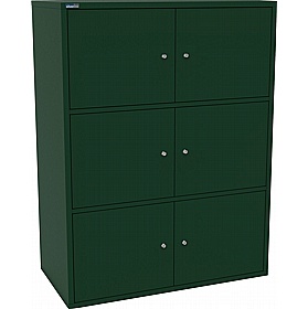 Silverline M:Line 6 Person Metal Personal Lockers - Office Storage