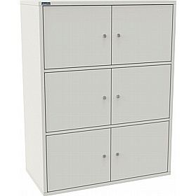 Silverline M:Line 6 Person Metal Personal Lockers - Office Storage