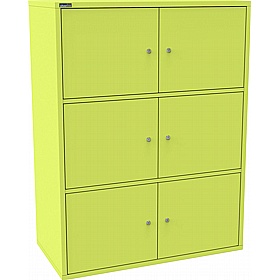 Silverline M:Line 6 Person Metal Personal Lockers - Office Storage