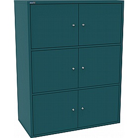 Silverline M:Line 6 Person Metal Personal Lockers - Office Storage