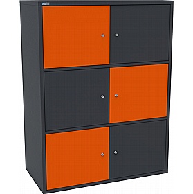 Silverline M:Line 6 Person Metal Personal Lockers - Office Storage