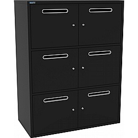 Silverline M:Line 6 Person Metal Postal Lockers - Office Storage