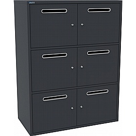 Silverline M:Line 6 Person Metal Postal Lockers - Office Storage
