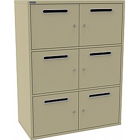 Silverline M:Line 6 Person Metal Postal Lockers - Office Storage