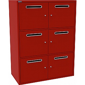 Silverline M:Line 6 Person Metal Postal Lockers - Office Storage