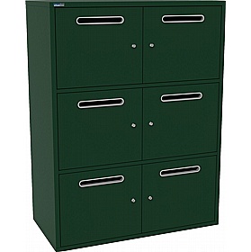Silverline M:Line 6 Person Metal Postal Lockers - Office Storage