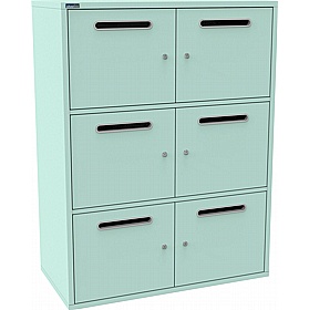 Silverline M:Line 6 Person Metal Postal Lockers - Office Storage