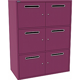 Silverline M:Line 6 Person Metal Postal Lockers - Office Storage