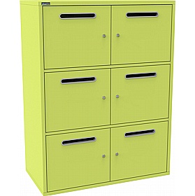 Silverline M:Line 6 Person Metal Postal Lockers - Office Storage
