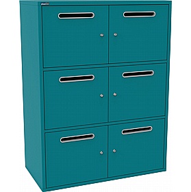 Silverline M:Line 6 Person Metal Postal Lockers - Office Storage