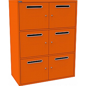 Silverline M:Line 6 Person Metal Postal Lockers - Office Storage