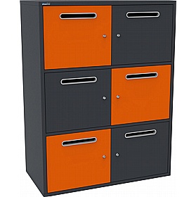 Silverline M:Line 6 Person Metal Postal Lockers - Office Storage