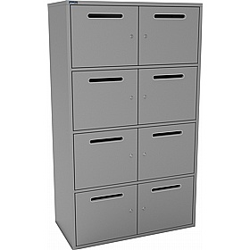 Silverline M:Line 8 Person Metal Postal Locker - Office Storage