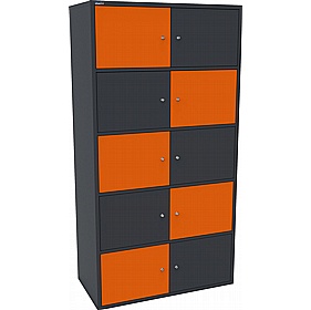 Silverline M:Line 10 Person Metal Personal Locker - Office Storage