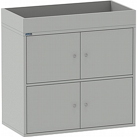Silverline M:Line 4 Person Metal Personal Lockers with Planter - Office Storage
