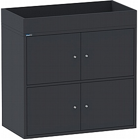 Silverline M:Line 4 Person Metal Personal Lockers with Planter - Office Storage