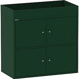 Silverline M:Line 4 Person Metal Personal Lockers with Planter - Office Storage