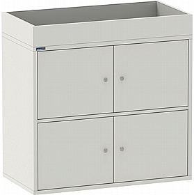Silverline M:Line 4 Person Metal Personal Lockers with Planter - Office Storage