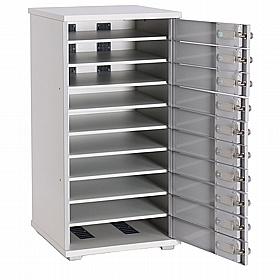 LapCabby Lyte 10H Multi Door Horizontal Laptop Charging and Storage Cabinet - School Furniture