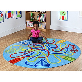 Rainbow Colour Tubes Carpet - School Furniture