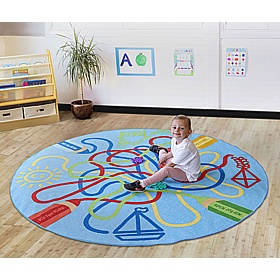 Rainbow Colour Tubes Carpet - School Furniture