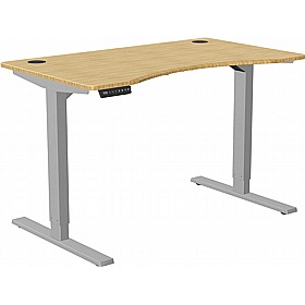 SmartLine Bamboo Curve Sit Stand Office Desks - Office Desks