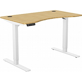 SmartLine Bamboo Curve Sit Stand Office Desks - Office Desks