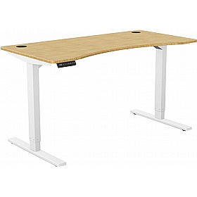 SmartLine Bamboo Curve Sit Stand Office Desks - Office Desks