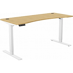 SmartLine Bamboo Curve Sit Stand Office Desks - Office Desks