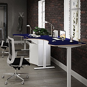 SmartLine Ergonomic Radial Sit Stand Office Desks - Office Desks