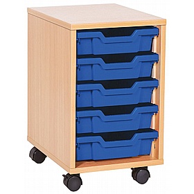 EduStore Single Column 5 Shallow Tray Storage