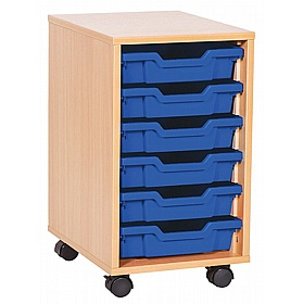 EduStore Single Column 6 Shallow Tray Storage