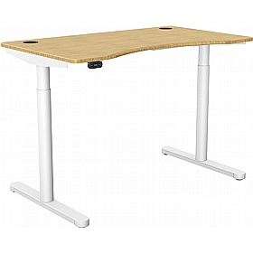 SmartLine Flow Bamboo Curve Sit Stand Office Desks - Office Desks