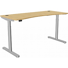 SmartLine Flow Bamboo Curve Sit Stand Office Desks - Office Desks