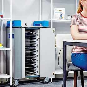 LapCabby Tab 16H Horizontal Single Door Tablet Charging and Storage Trolley - School Furniture