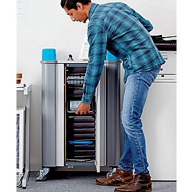 LapCabby Tab 16H Horizontal Single Door Tablet Charging and Storage Trolley - School Furniture