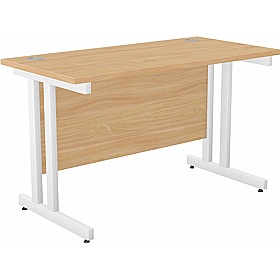 SmartLine Compact Twin Upright Rectangular Office Desk - Office Desks