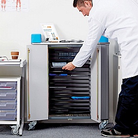 LapCabby Tab 32H Horizontal Tablet Charging and Storage Trolley - School Furniture