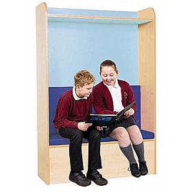 KubbyClass Library Bookcase with Upholstered Seat - School Furniture